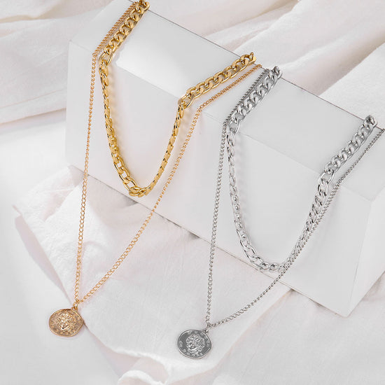 Fashion Retro Multilayer Coin Necklace Jewelry
