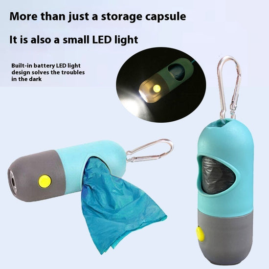Dog Poop Bag Dispenser with LED Light – Pet Waste Holder