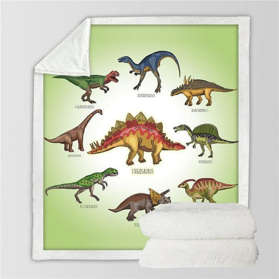 Fluffy Dinosaur Blanket – Cartoon Throw for Kids’ Beds