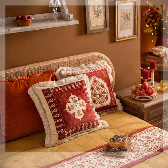 Square Pillow & Cover – Bohemian Print for Sofa, Office, or Home