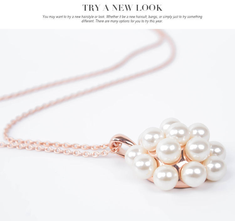 Fashion Jewelry Inlaid Pearl Necklace Earrings
