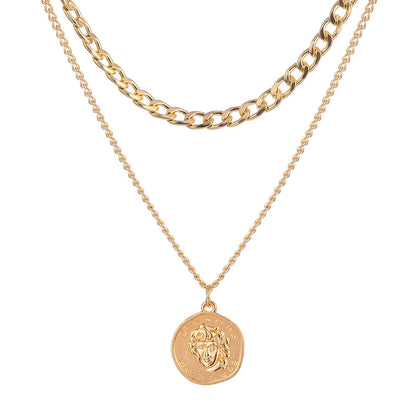 Fashion Retro Multilayer Coin Necklace Jewelry