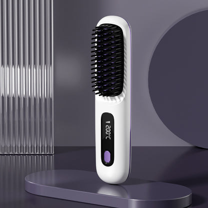 Portable Hair Straightener Brush – Fast Heating & USB Charging