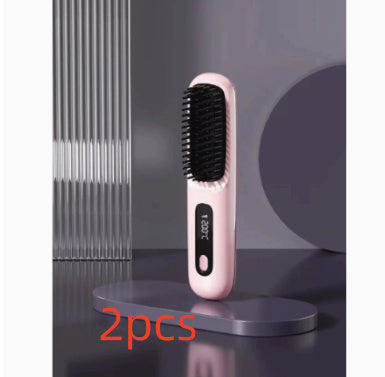 Portable Hair Straightener Brush – Fast Heating & USB Charging
