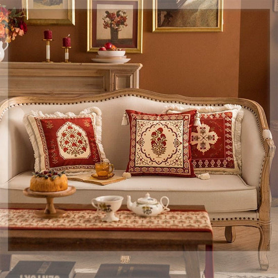 Square Pillow & Cover – Bohemian Print for Sofa, Office, or Home