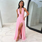 Sexy Halterneck V-Neck Backless Strappy Summer Dress for Women