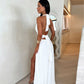 Sexy Halterneck V-Neck Backless Strappy Summer Dress for Women