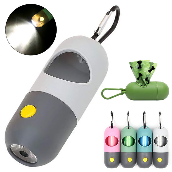 Dog Poop Bag Dispenser with LED Light – Pet Waste Holder